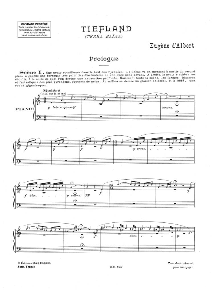D'Albert Tiefland Chant-Piano